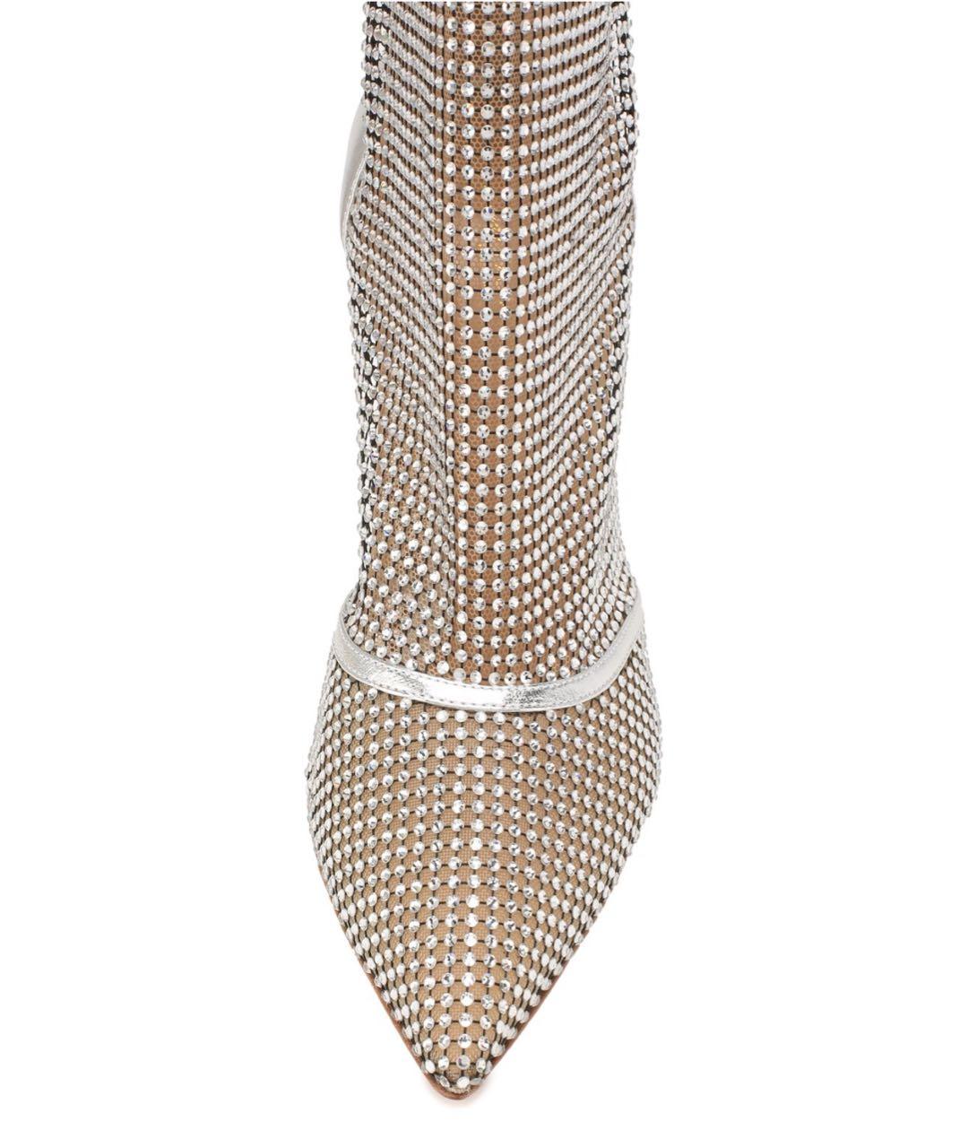 GIANVITO ROSSI Серебряные кожаные ботильоны, фото 4