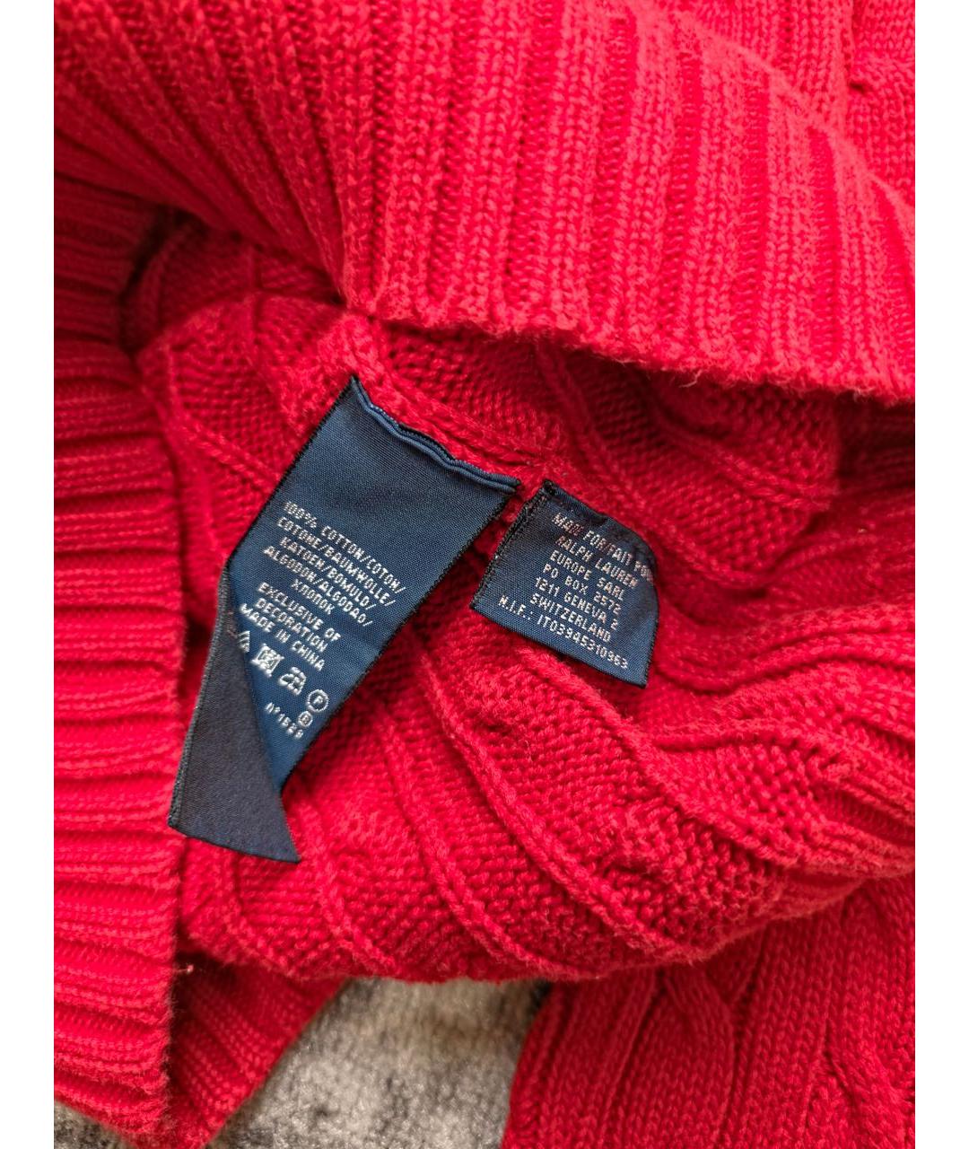 POLO RALPH LAUREN Красный хлопковый джемпер / свитер, фото 3