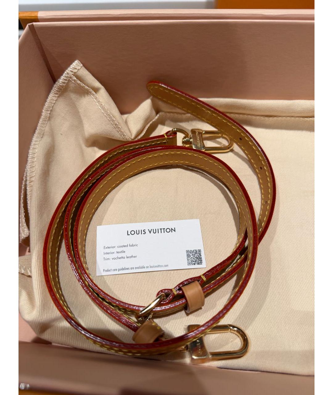 LOUIS VUITTON Коричневая кожаная сумка через плечо, фото 5