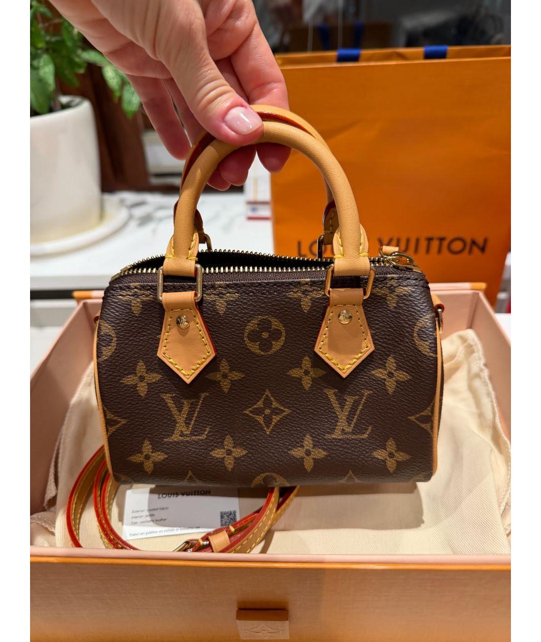 LOUIS VUITTON Коричневая кожаная сумка через плечо, фото 3