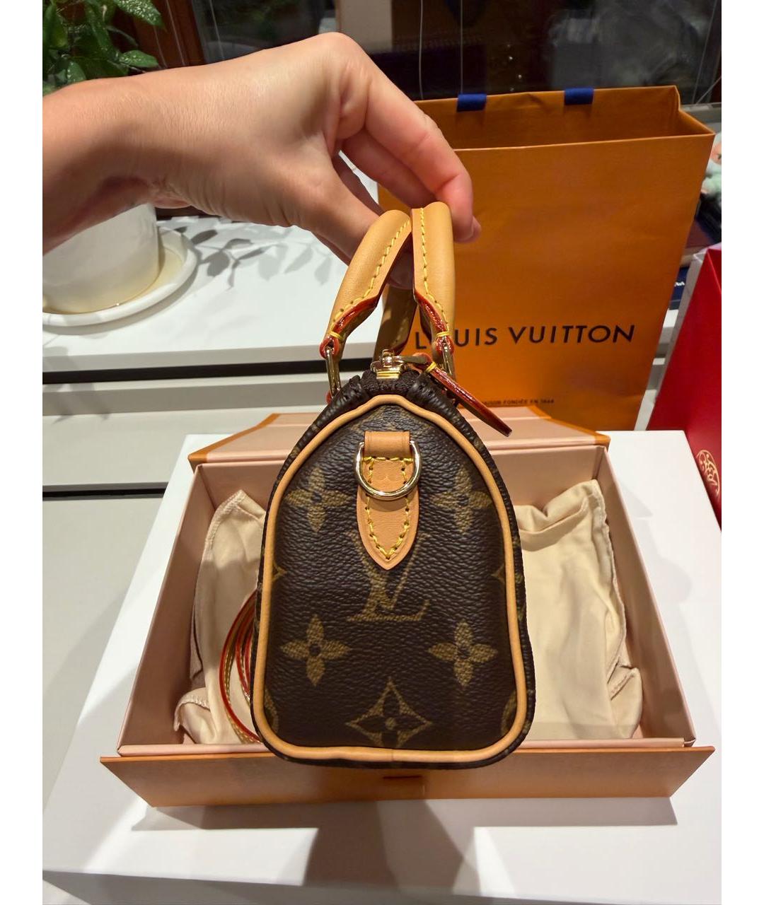 LOUIS VUITTON Коричневая кожаная сумка через плечо, фото 2