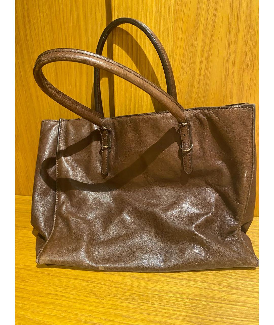 BALENCIAGA Коричневая кожаная сумка тоут, фото 3