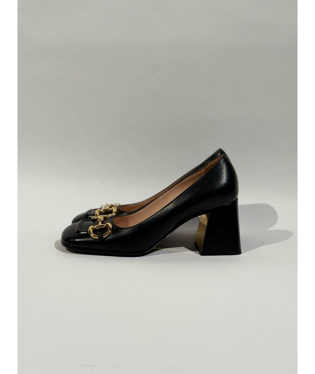 GUCCI Черные кожаные туфли, фото 9