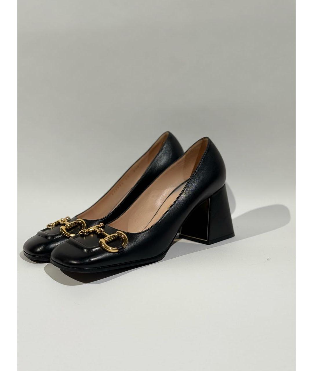 GUCCI Черные кожаные туфли, фото 3