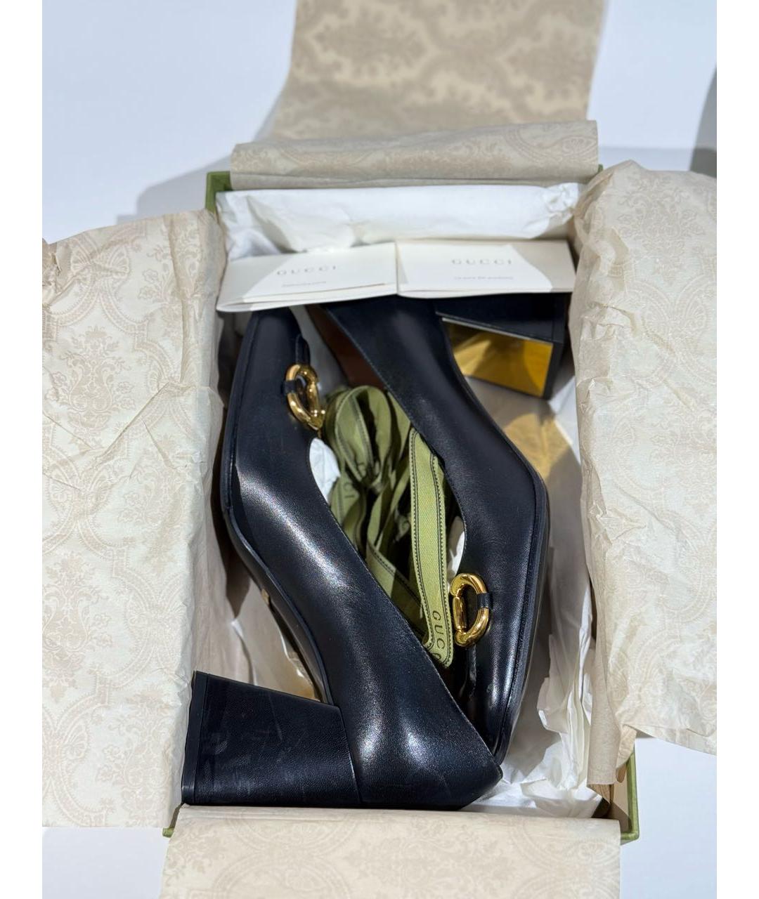 GUCCI Черные кожаные туфли, фото 7