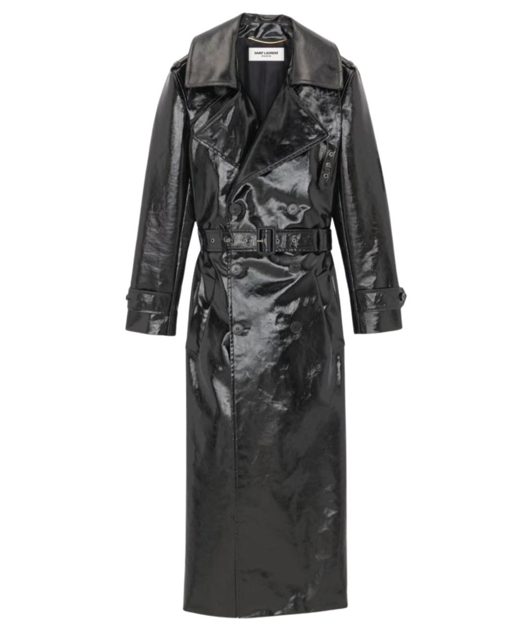 SAINT LAURENT Черный тренч/плащ, фото 1