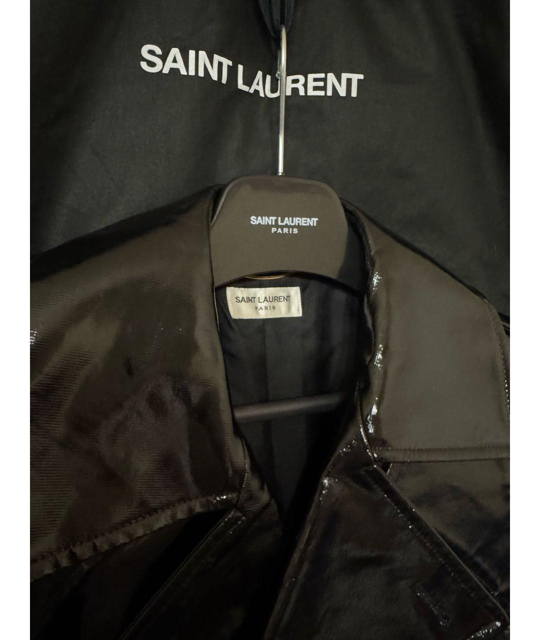 SAINT LAURENT Черный тренч/плащ, фото 3