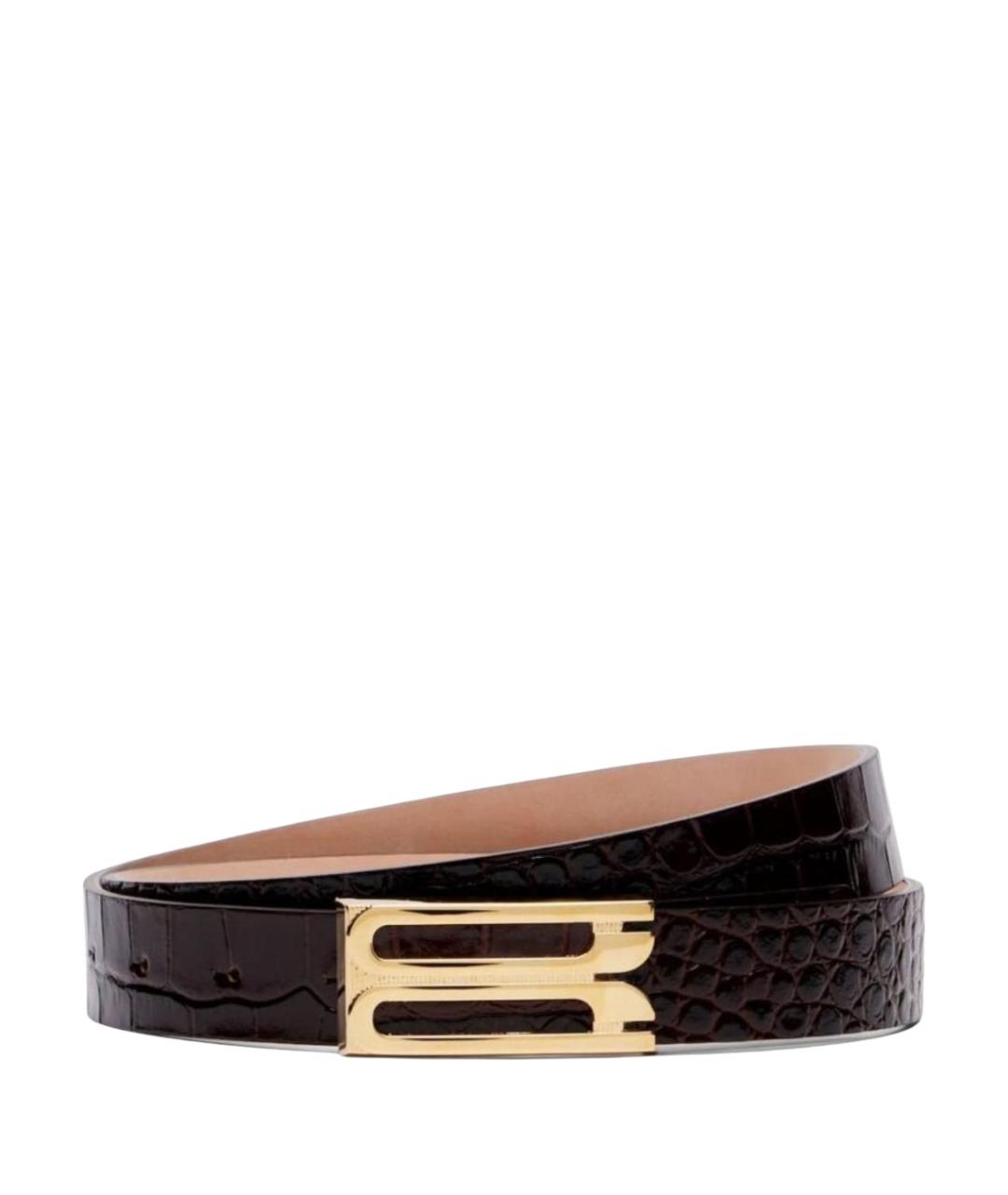 VICTORIA BECKHAM Бордовый кожаный ремень, фото 1