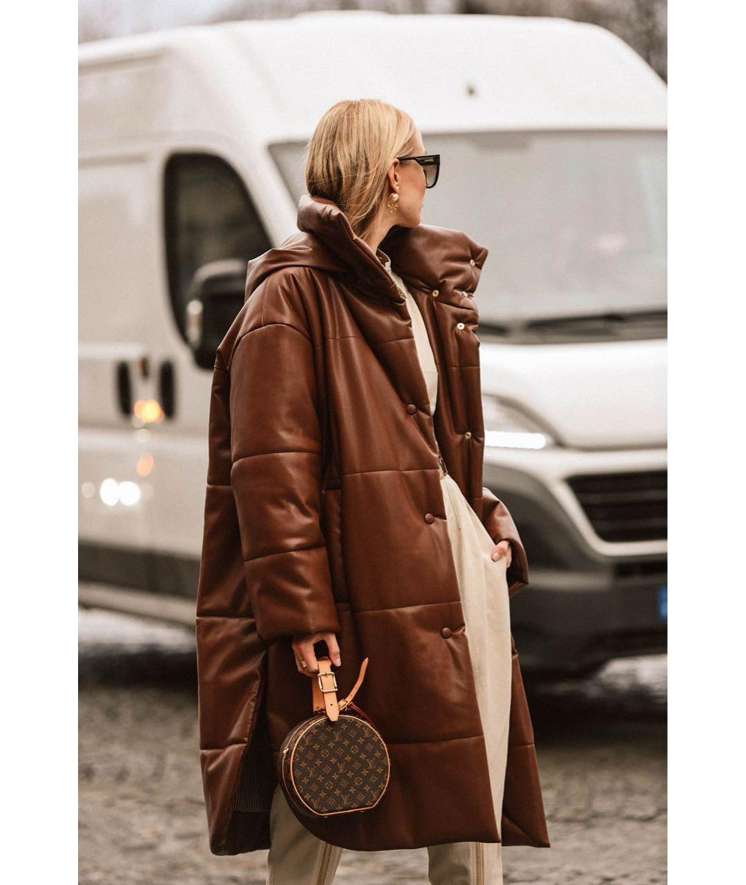 NANUSHKA Коричневый пуховик, фото 2