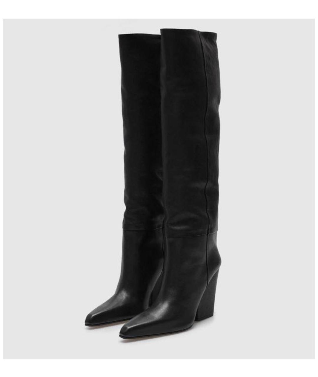 PARIS TEXAS Черные кожаные сапоги, фото 6