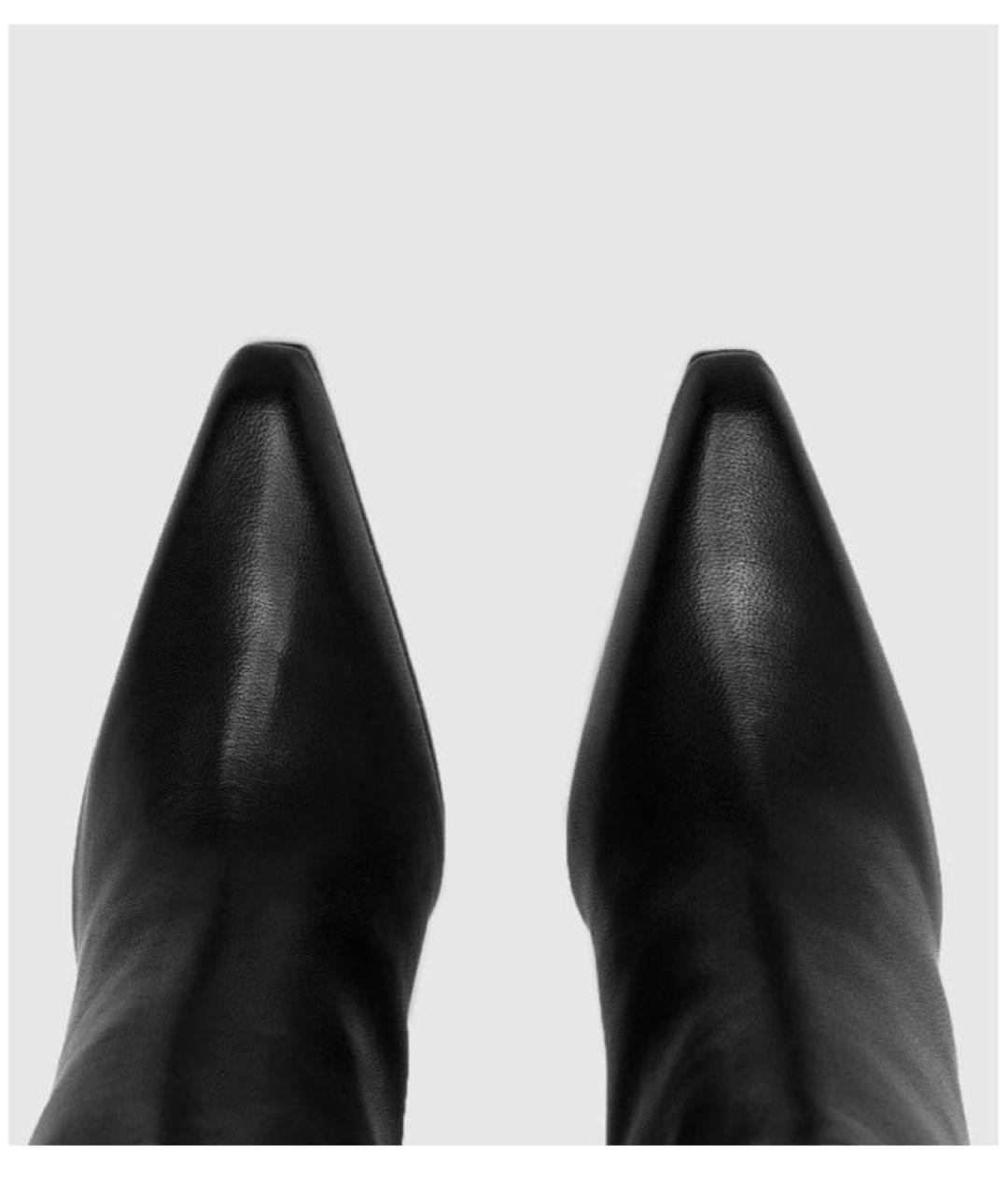 PARIS TEXAS Черные кожаные сапоги, фото 5