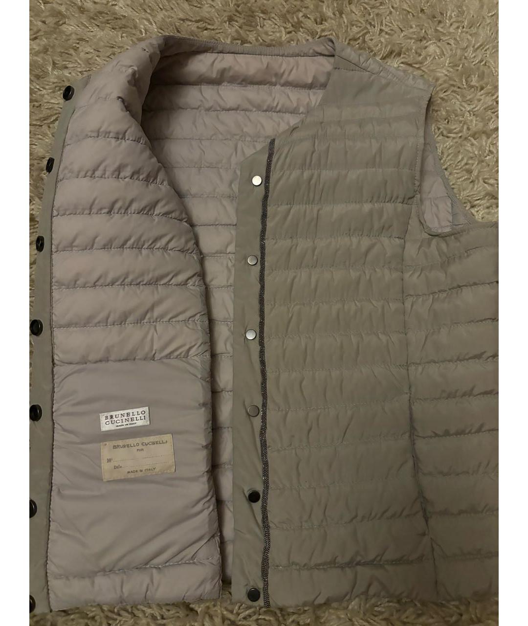 BRUNELLO CUCINELLI Бежевый шелковый жилет, фото 4