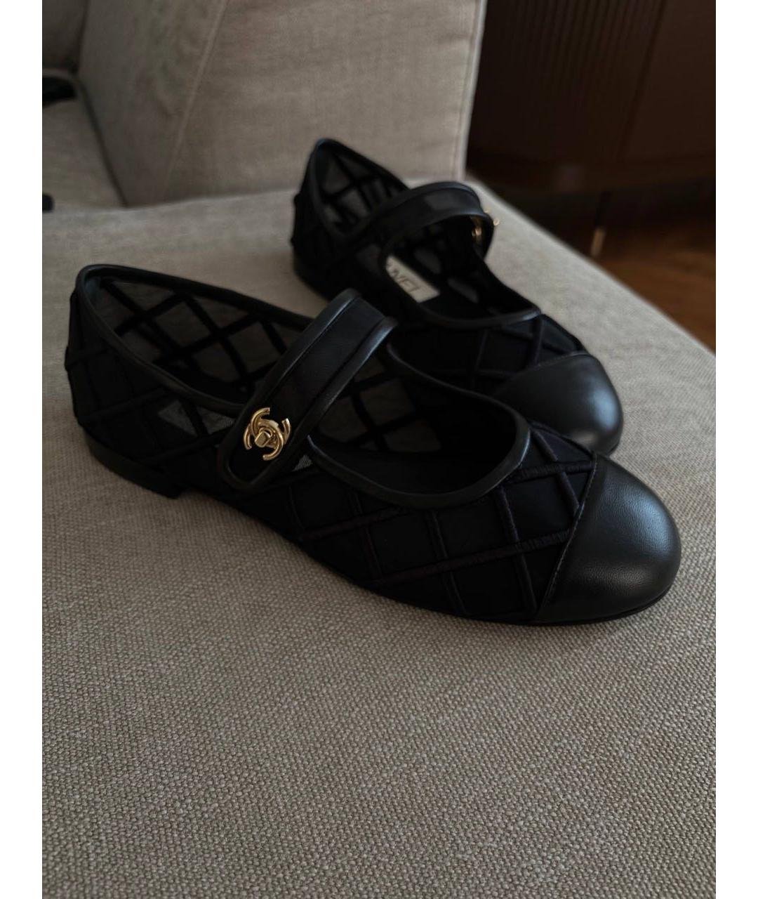 CHANEL Черные балетки, фото 3