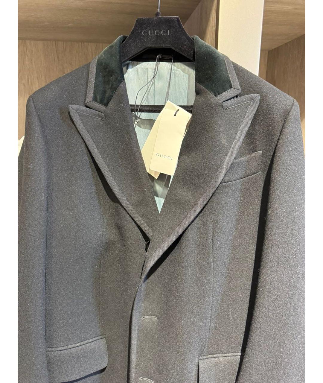 GUCCI Черное шерстяное пальто, фото 6