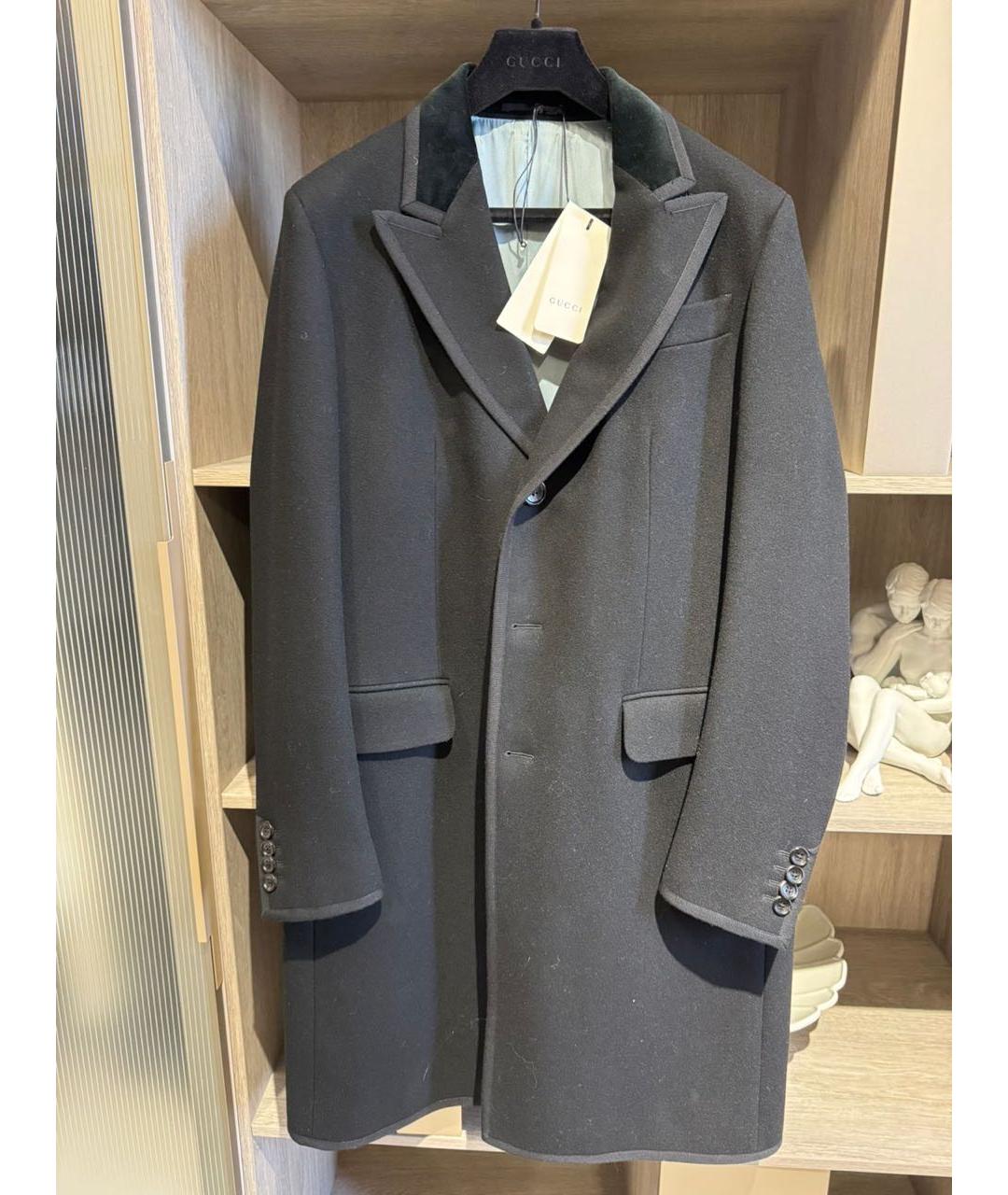 GUCCI Черное шерстяное пальто, фото 7