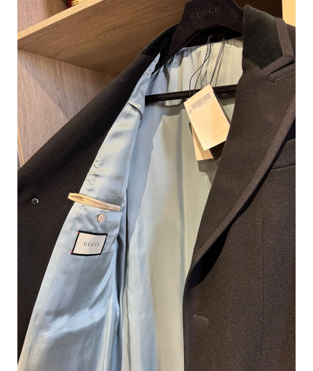 GUCCI Черное шерстяное пальто, фото 4