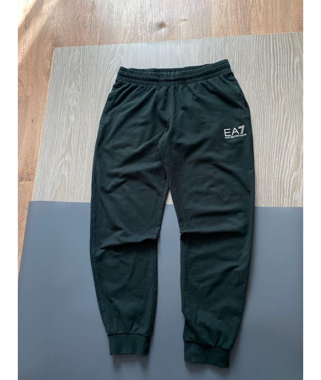 EA7 Зеленые хлопковые повседневные брюки, фото 3