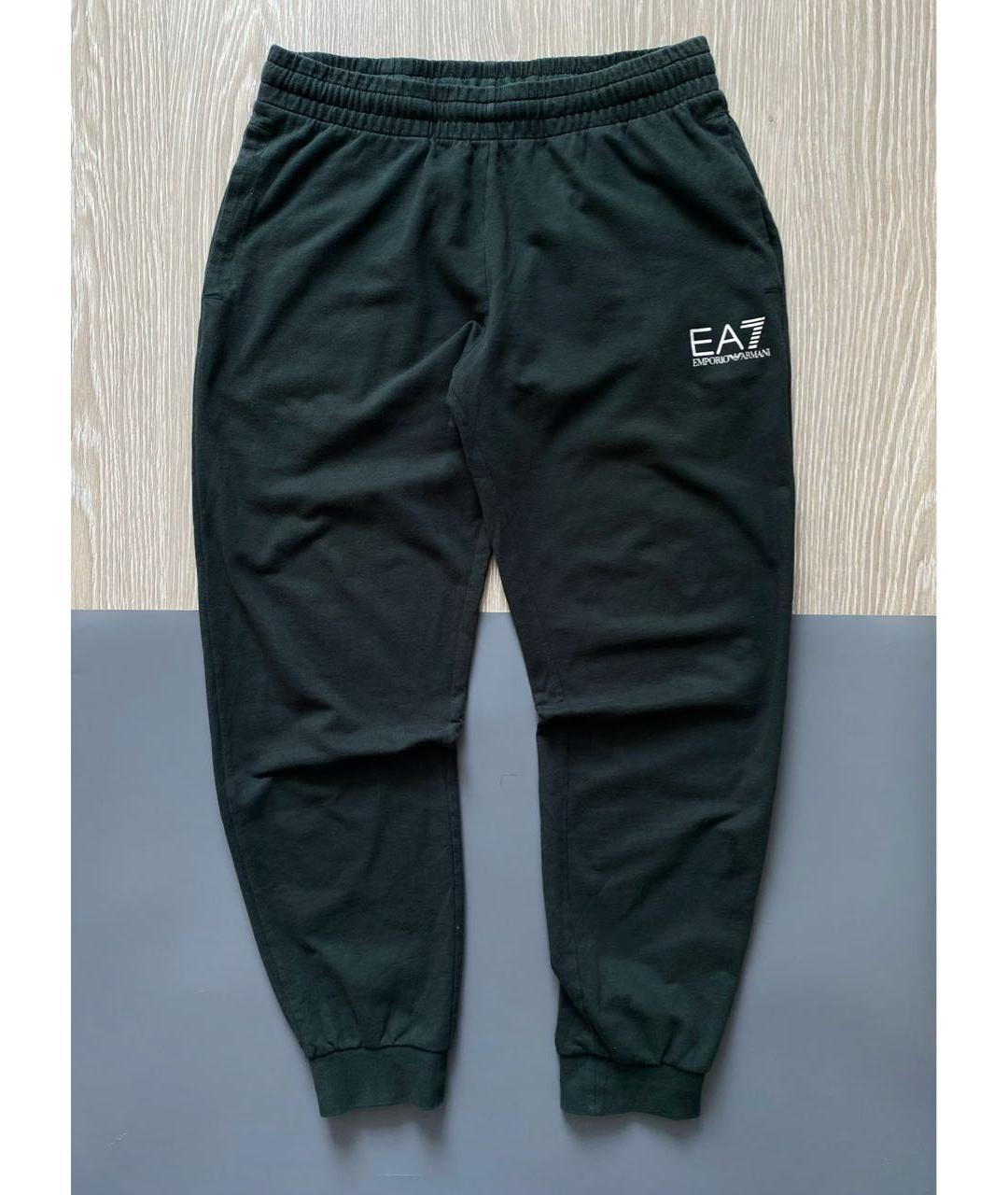 EA7 Зеленые хлопковые повседневные брюки, фото 8