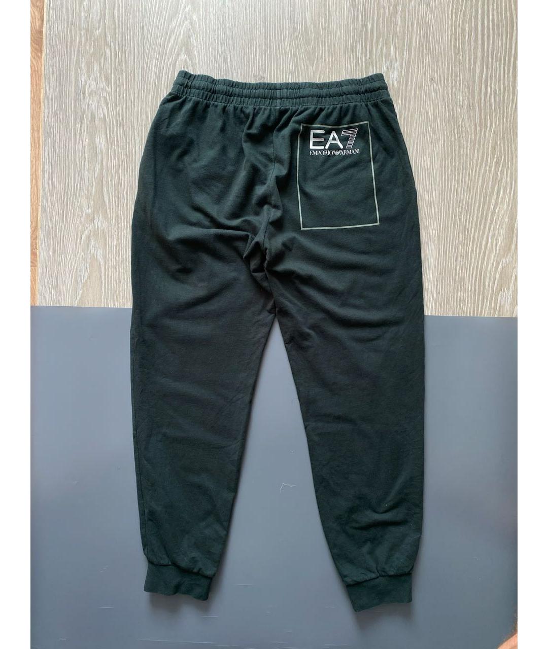 EA7 Зеленые хлопковые повседневные брюки, фото 2
