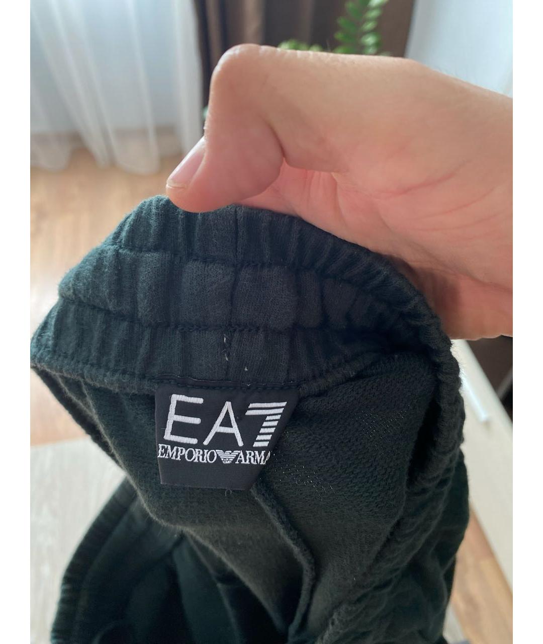 EA7 Зеленые хлопковые повседневные брюки, фото 5