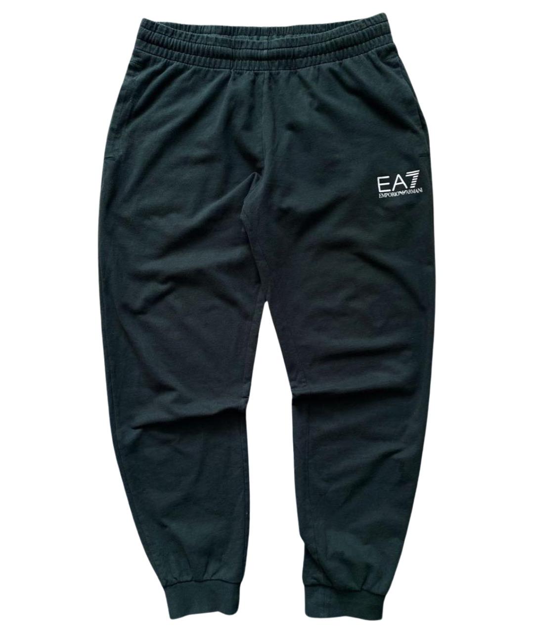 EA7 Зеленые хлопковые повседневные брюки, фото 1