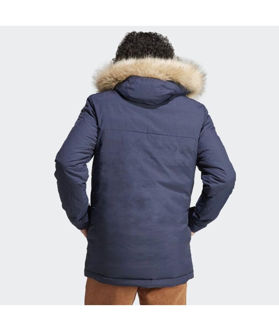 ADIDAS Темно-синяя полиамидовая парка, фото 3