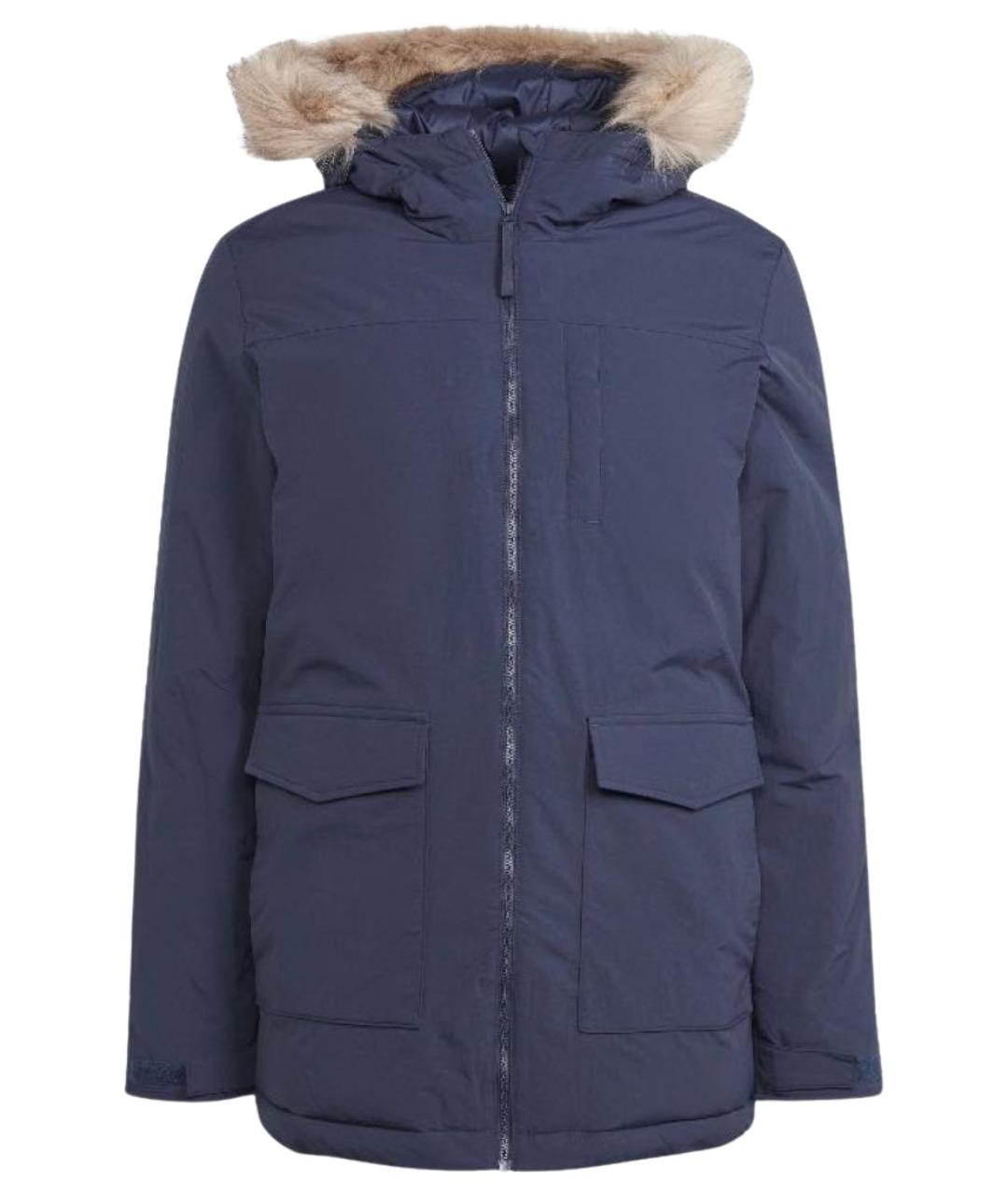 ADIDAS Темно-синяя полиамидовая парка, фото 1