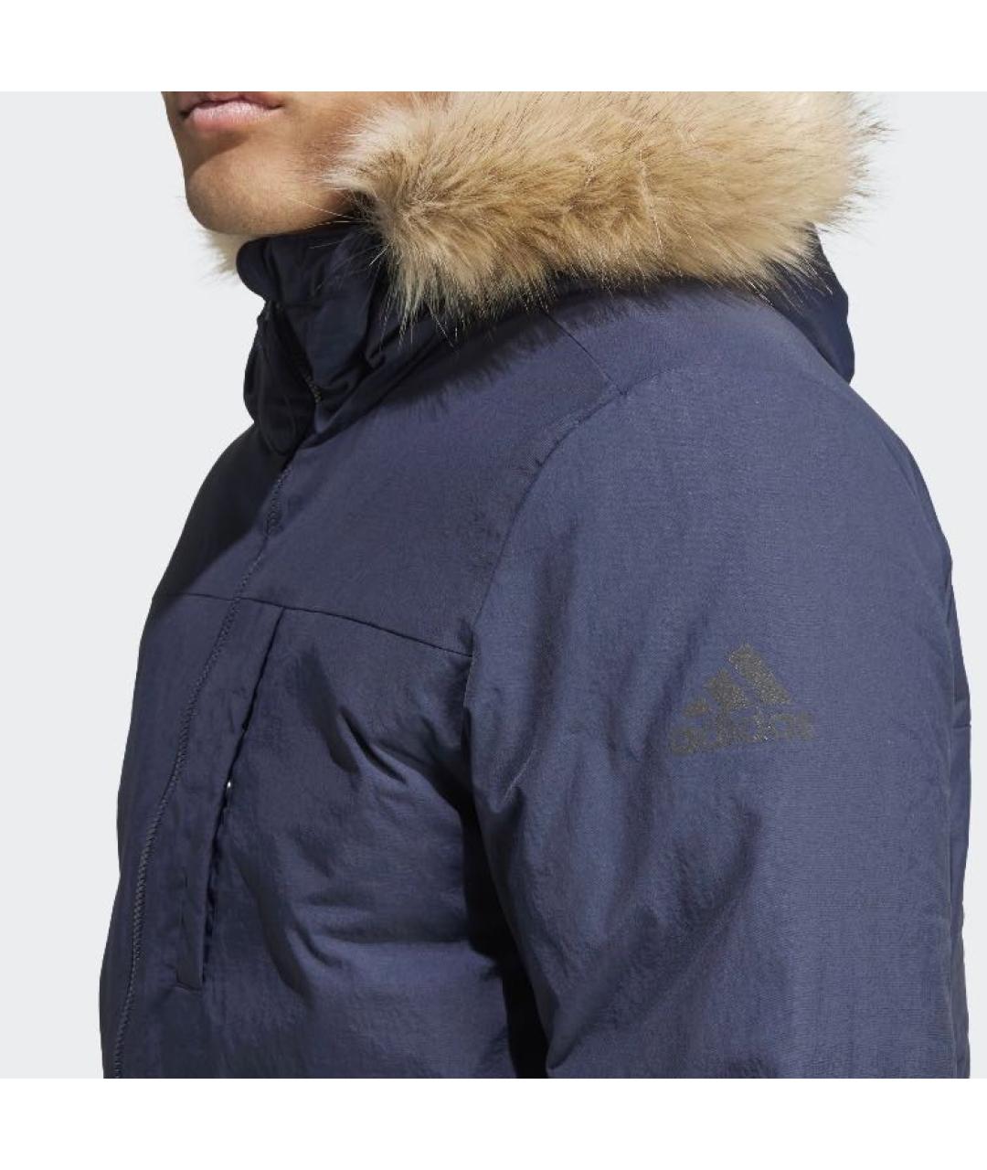 ADIDAS Темно-синяя полиамидовая парка, фото 5