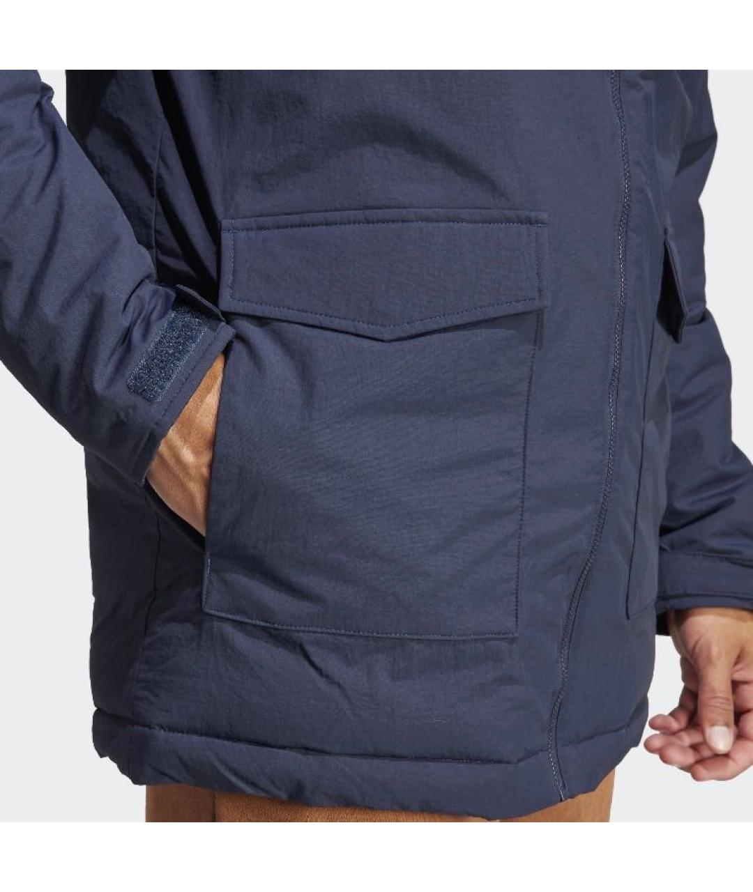 ADIDAS Темно-синяя полиамидовая парка, фото 6