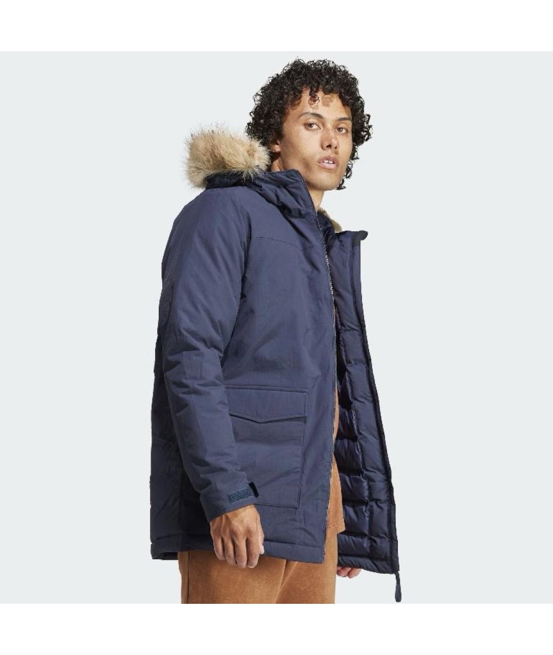 ADIDAS Темно-синяя полиамидовая парка, фото 4