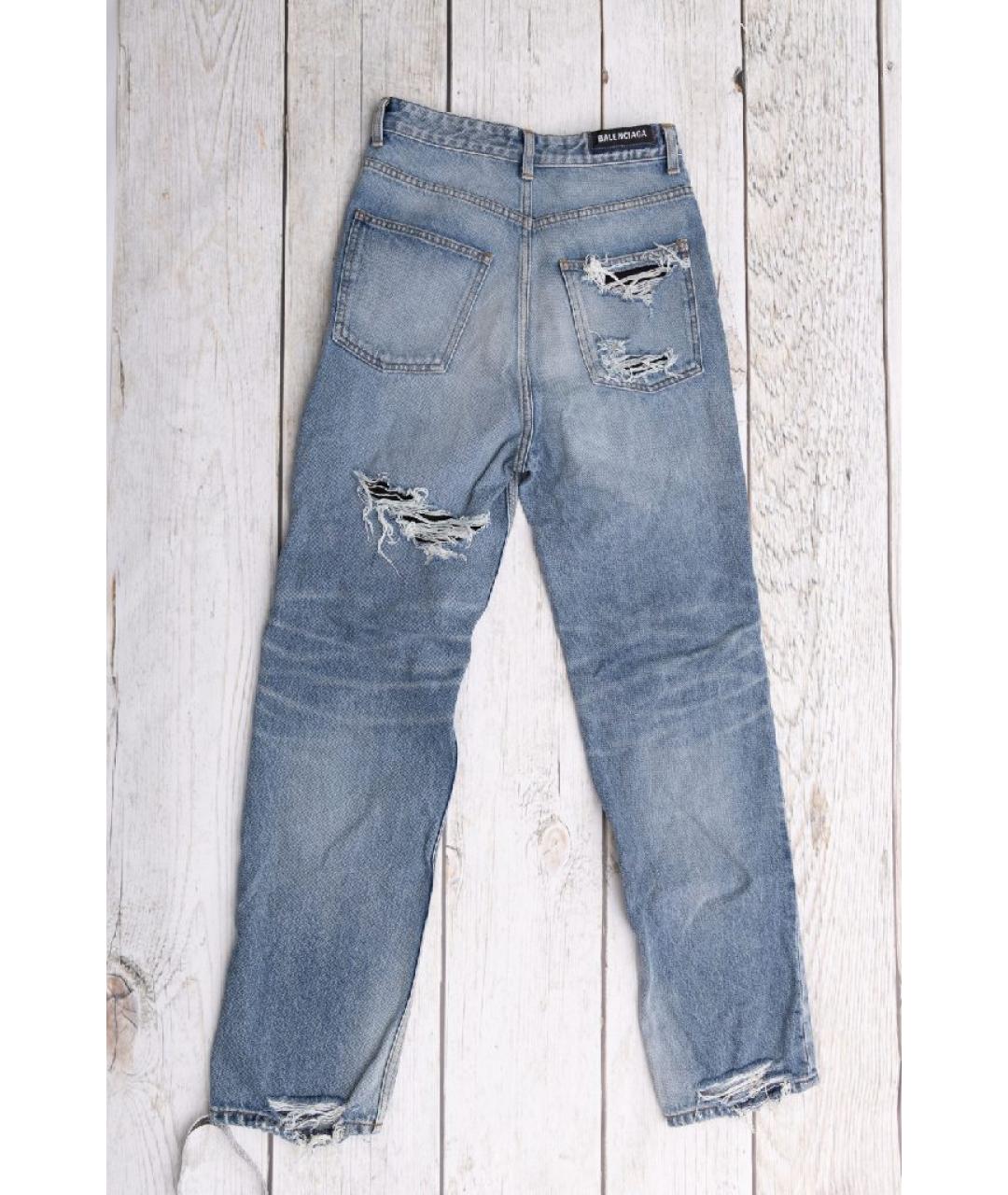 BALENCIAGA Голубые хлопковые джинсы слим, фото 2
