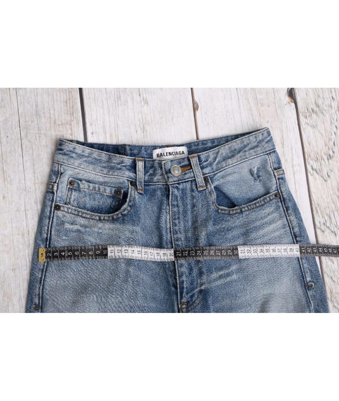 BALENCIAGA Голубые хлопковые джинсы слим, фото 8