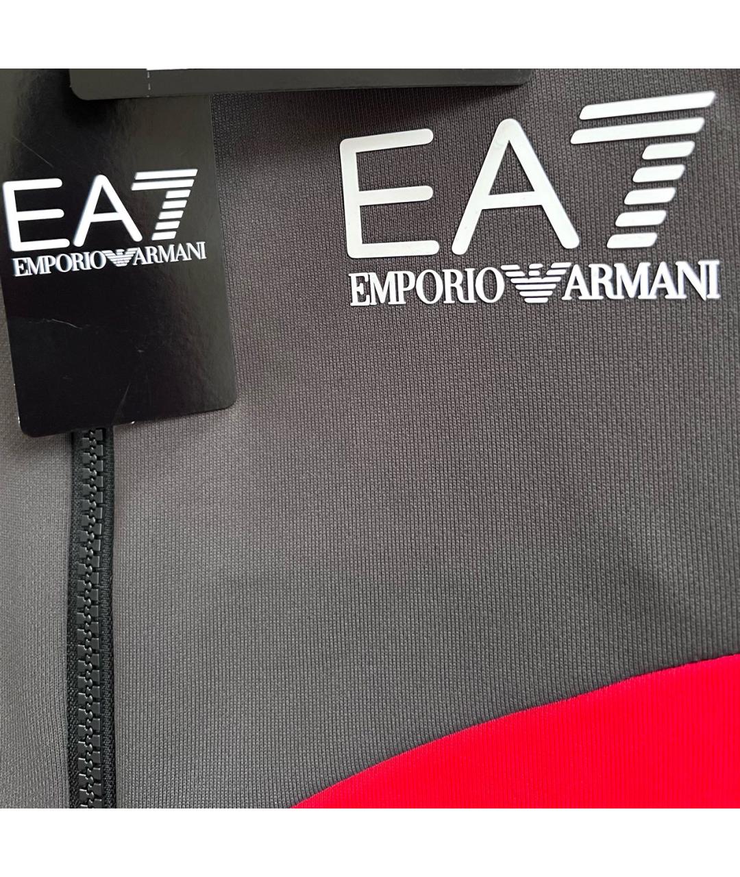 EA7 Черный полиэстеровый спортивный костюм, фото 4