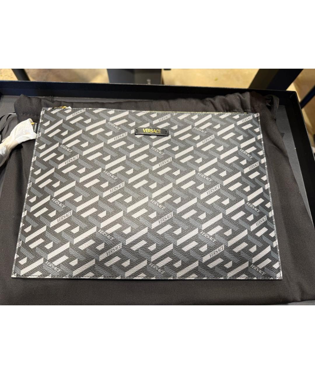 VERSACE Антрацитовая папка для документов, фото 5