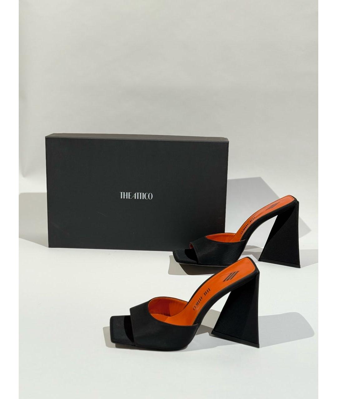 THE ATTICO Черные текстильные мюли, фото 5