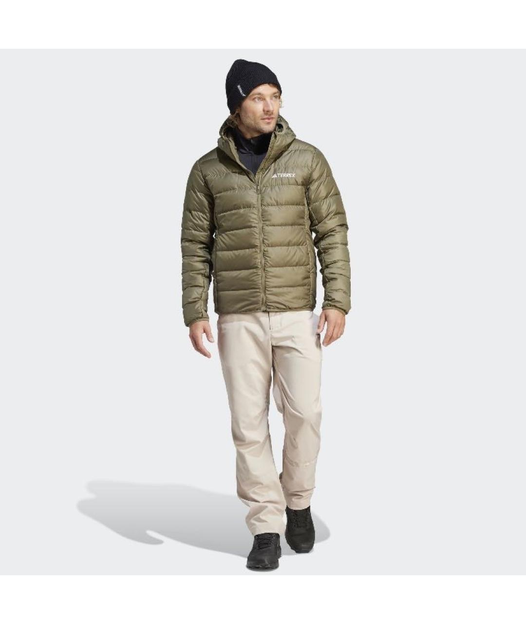 ADIDAS Хаки полиэстеровый пуховик, фото 7