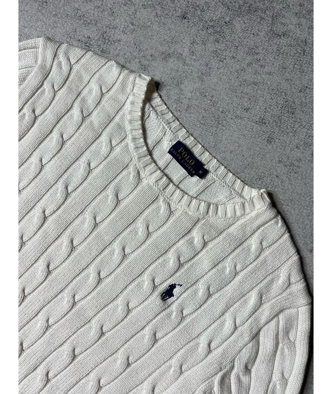 RALPH LAUREN Белый хлопковый джемпер / свитер, фото 4