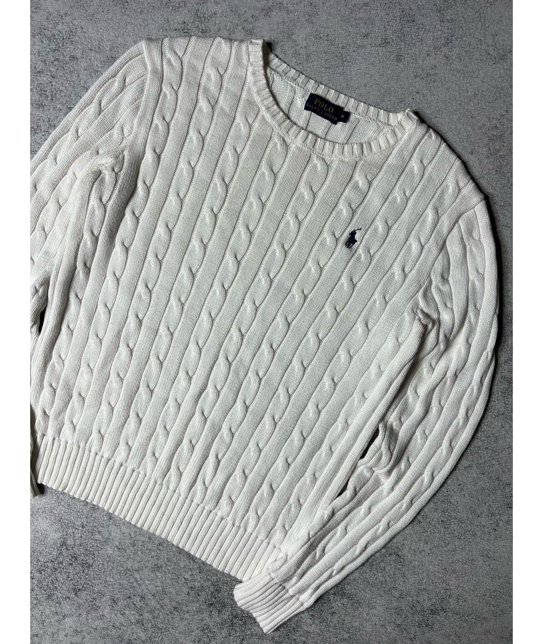 RALPH LAUREN Белый хлопковый джемпер / свитер, фото 3
