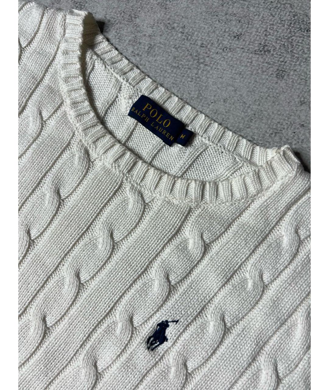 RALPH LAUREN Белый хлопковый джемпер / свитер, фото 5
