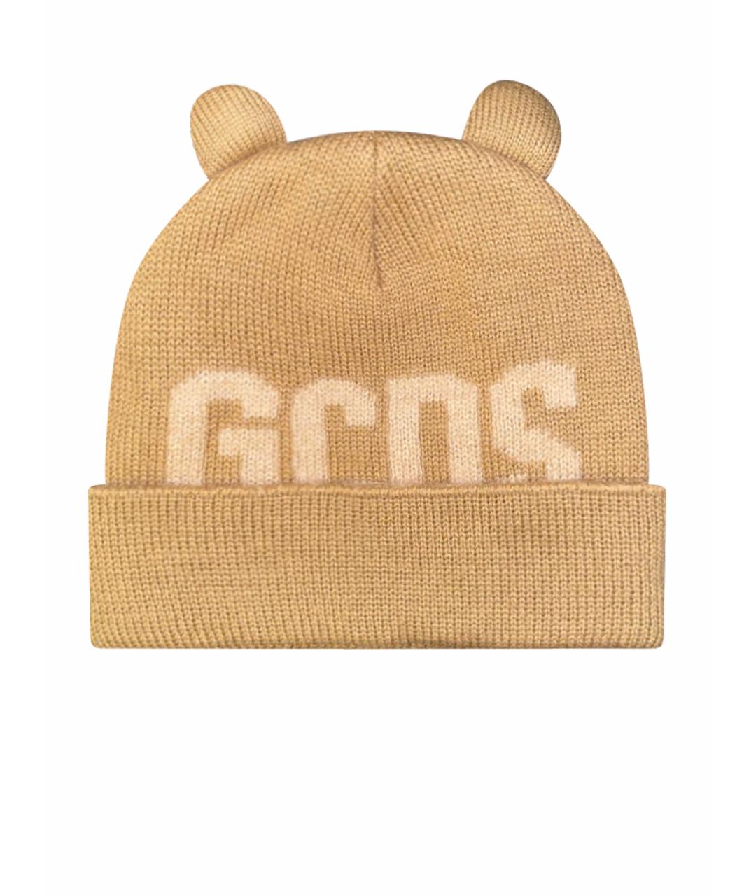 GCDS Коричневая шерстяная шапка, фото 1