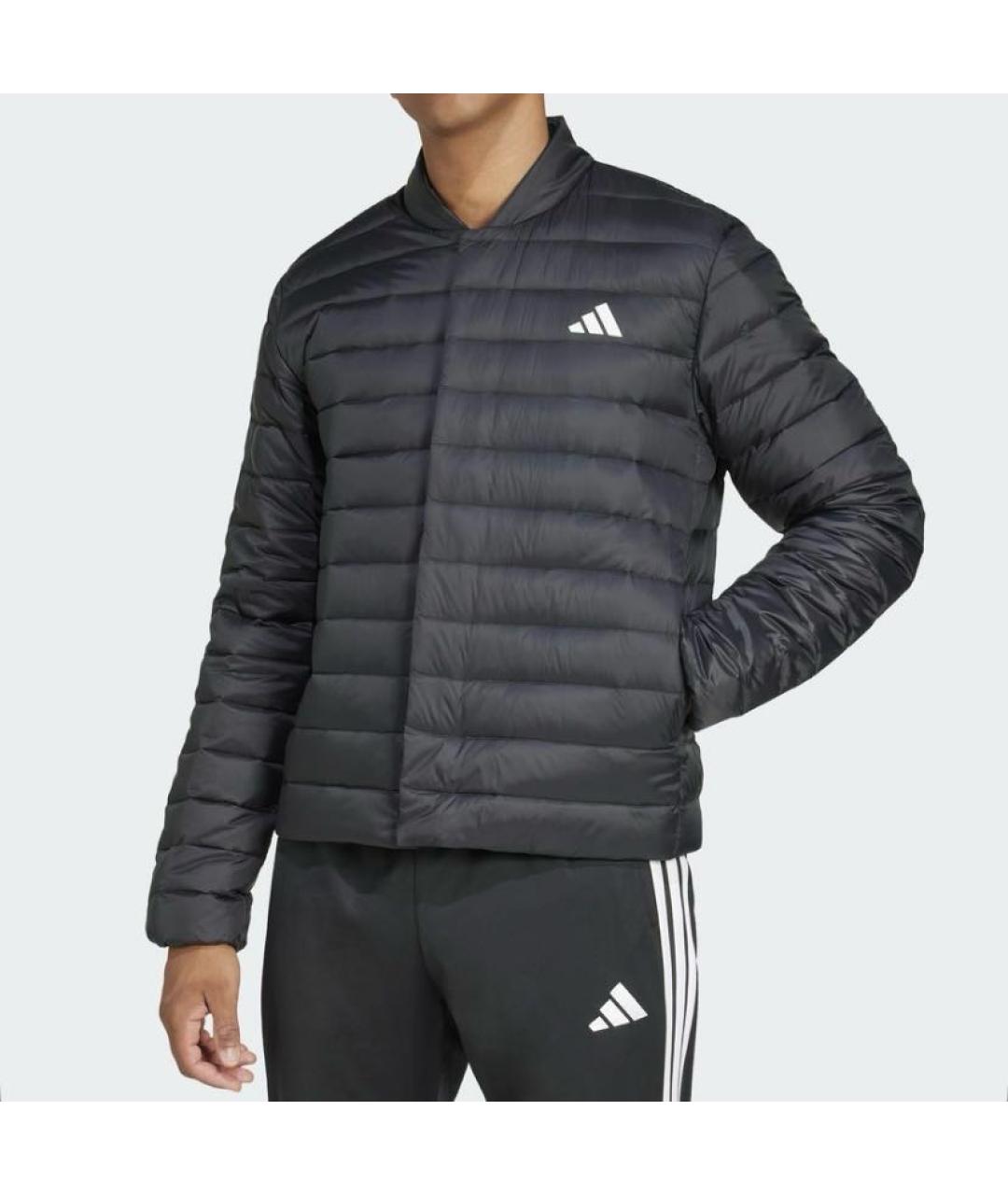 ADIDAS Черная полиамидовая куртка, фото 2