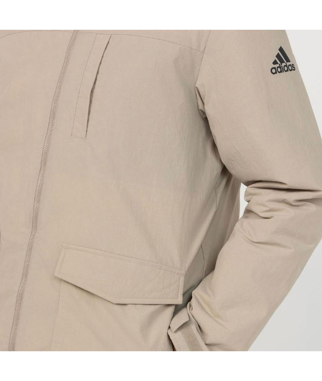 ADIDAS Бежевая полиамидовая парка, фото 4