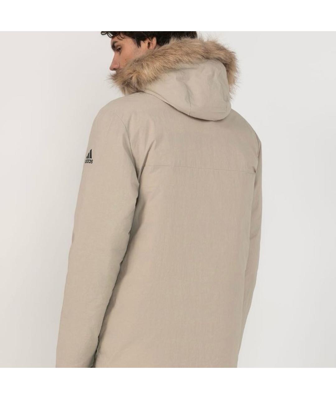ADIDAS Бежевая полиамидовая парка, фото 2