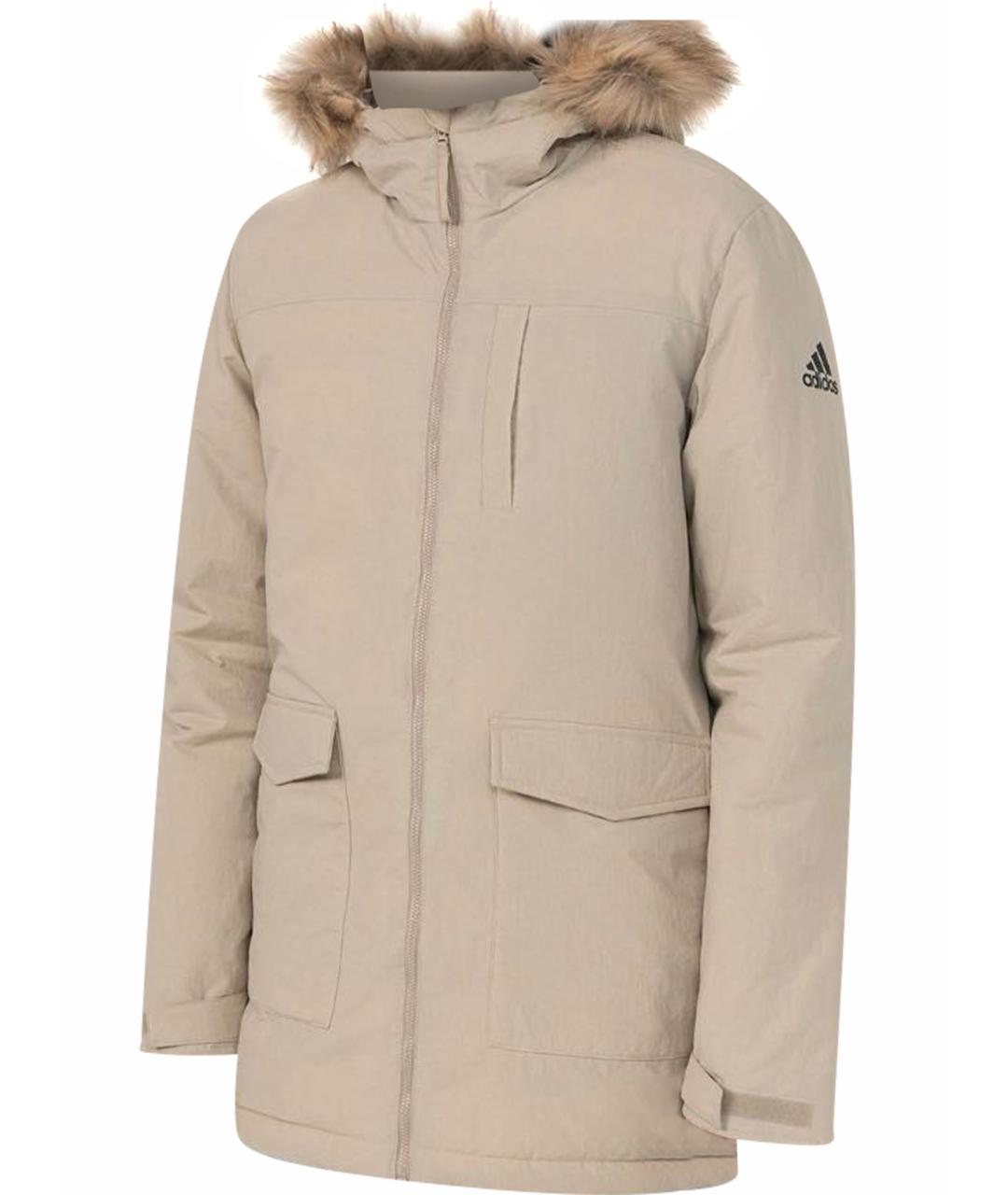 ADIDAS Бежевая полиамидовая парка, фото 1