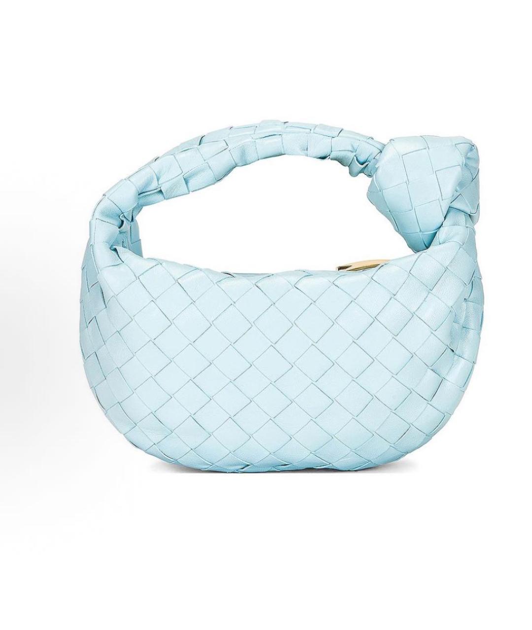 BOTTEGA VENETA Голубая кожаная сумка с короткими ручками, фото 4