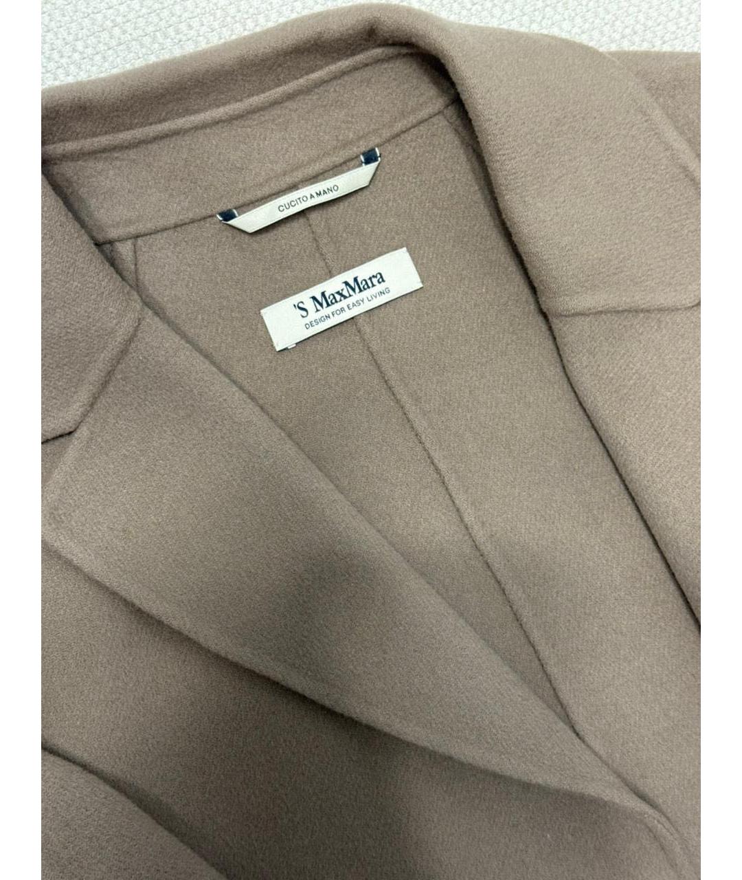 'S MAX MARA Бежевое шерстяное пальто, фото 2