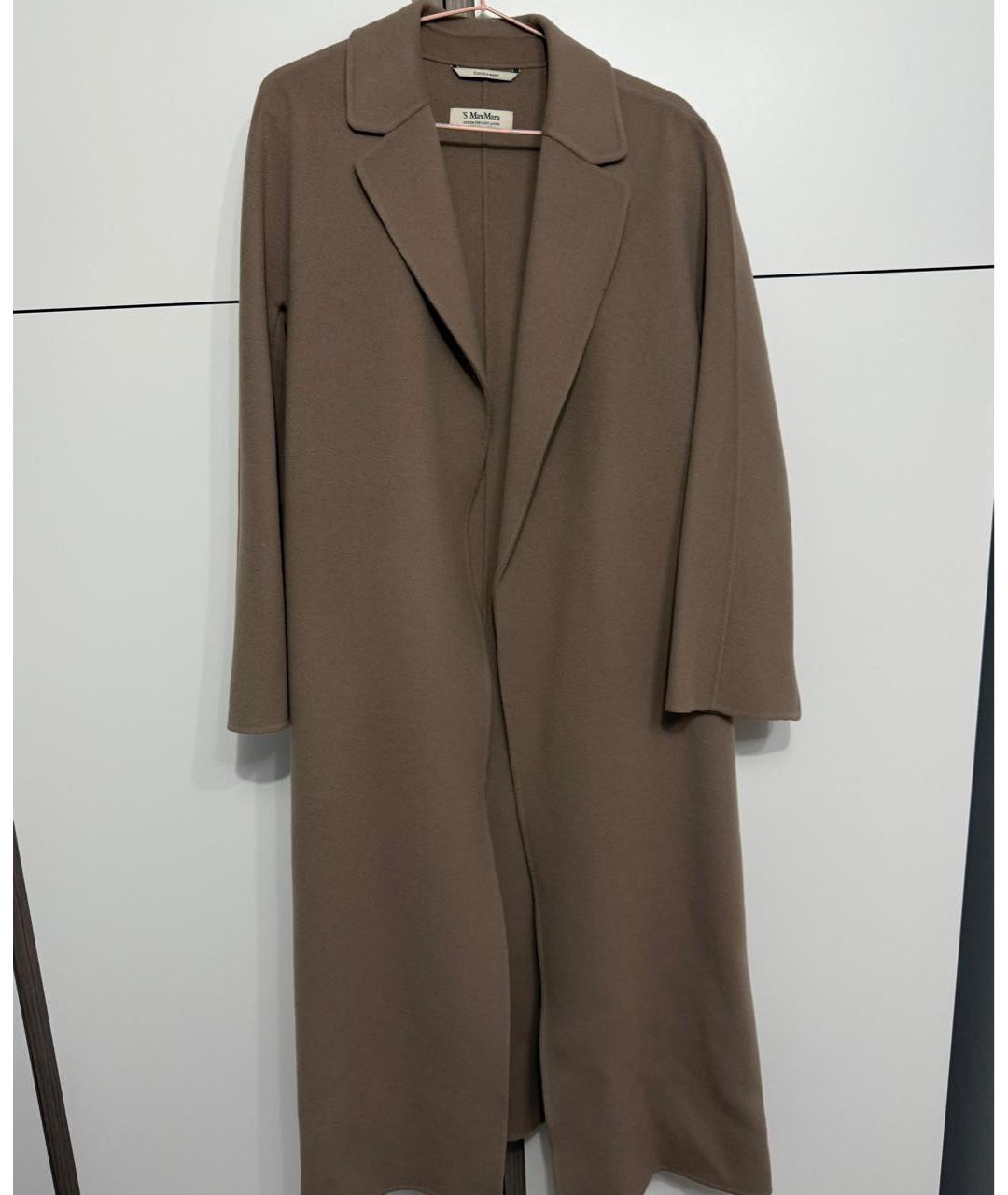 'S MAX MARA Бежевое шерстяное пальто, фото 5