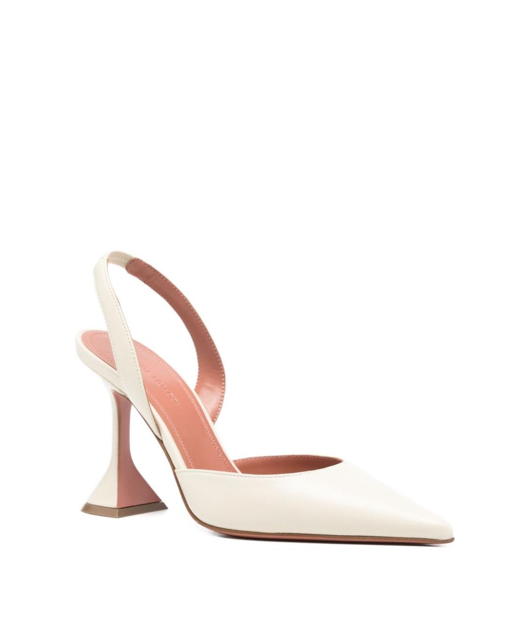 Amina Muaddi Бежевые кожаные туфли, фото 2