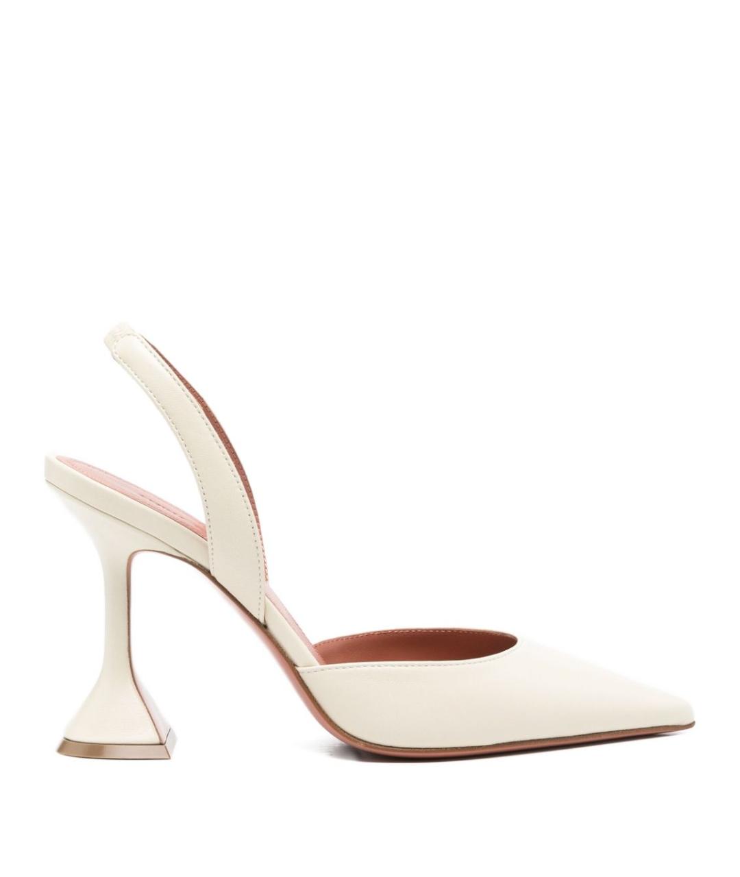 Amina Muaddi Бежевые кожаные туфли, фото 1