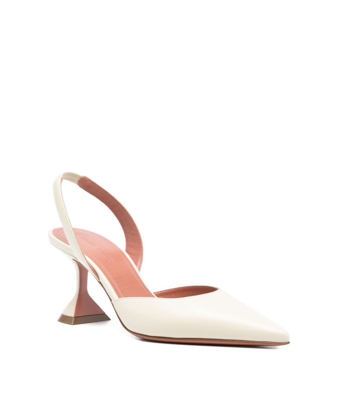 Amina Muaddi Бежевые кожаные туфли, фото 4